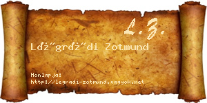 Légrádi Zotmund névjegykártya